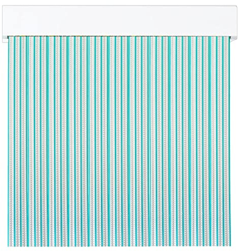 Tenda a strisce in PVC per esterni | Taglio su misura | Anti insetti | Pertoni TENDE (verde e trasparente, altezza 220 cm x 120 cm (larghezza)