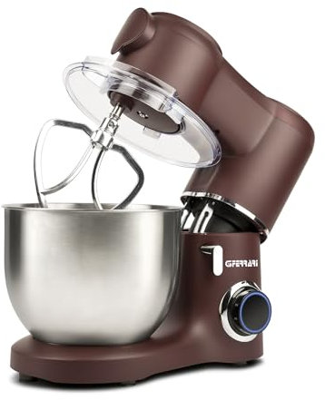 G3 Ferrari G20149 Pastaio Planetaria Knetmaschine, 1800 W Max, Fassungsvermögen 7 Liter, 6 Geschwindigkeitsstufen, Edelstahlbehälter, Deckel mit Öffnung, Knethaken, Rührgerät, Schneebesen, Bordeaux