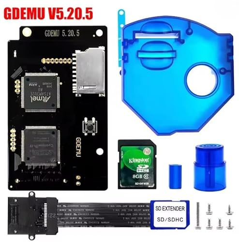 Retrotech GDEMU V5.20.5 Optical Drive Emulation With SD card Extension Plus 8gb SD Card Kit for Dreamcast VA1 Console - Blue