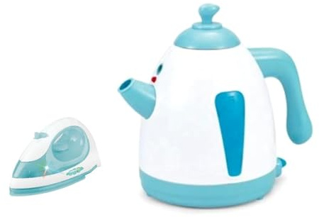 Bouilloire jouet avec effet vapeur et lumières Boil Tech - Cuisine pour enfants, Dimensions 16 x 12 x 17,5 cm avec fer à repasser - Jeu éducatif 3 ans + Idée cadeau