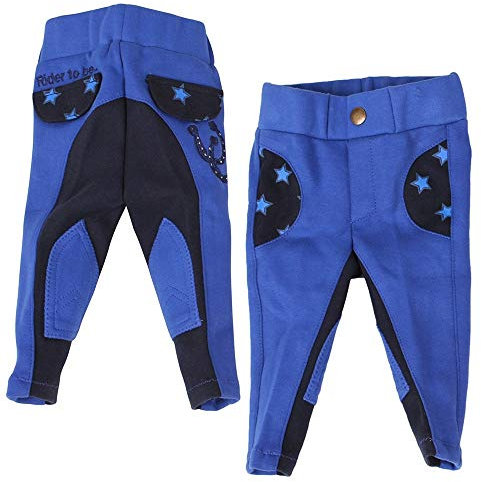 Reithose Kinder Junior Mickey | Geeignet für Babys und Kleinkinder | Gr. 56-104 | Mit verstellbarem Hosenbund mittels Knopfleiste | Pflegeleicht (Kobalt, 104)