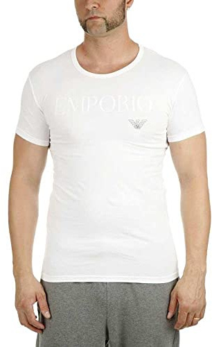 Emporio Armani Essential Megalogo Crew Neck T-shirt Pyjamasöverdel, Vit, L