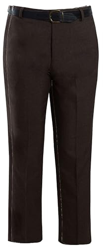 shelikes Mens Formal Trousers Business Trouser Office Work Pants (Without Belt) Brown