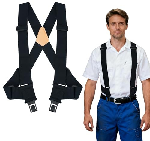 MELOTOUGH Belt Clip Suspenders For Men Heavy Duty, Outback Side Clip/Trucker Men's Suspenders with 2inch Width Elastic
