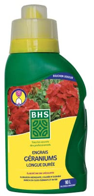 BHS EGE350 Engrais Géraniums 350ml Forte Concentration En Potasse Pour Un Développement