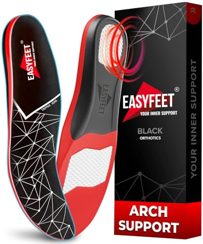 Anti-Fatigue Insoles for High Arch Support - Orthotics for Men Women - Plantar Fasciitis, Foot Pain Relief - Ideal for Boots, Sneakers, Hiking