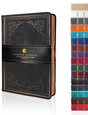 Victoria's Journals Journal i konstläder, fodrad anteckningsbok med hårt omslag i vintagestil, journal med gammalt utseende, resedagbok i fickformat med linjerade sidor, B6-ministorlek, 16,5 cm x 12