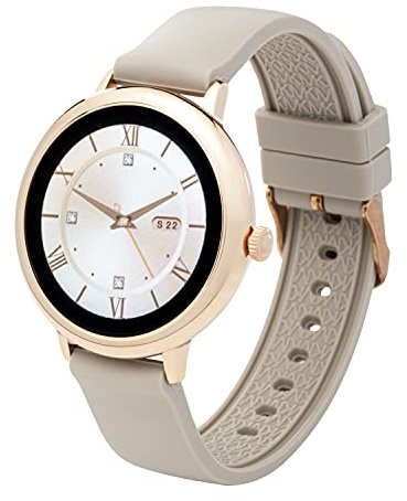 Atlanta Fitnesstracker mit Herzfrequenz Puls Blutdruck Schlaf Schritte Farbdisplay Smartwatch Armband Uhr - 9715 (Beige + Schwarz)