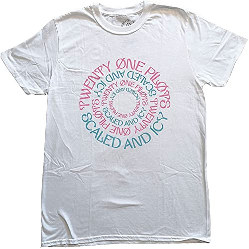 Rockoff Trade T Shirt Scaled and ICY Circular Band Logo Officiel Homme Blanc Size XL