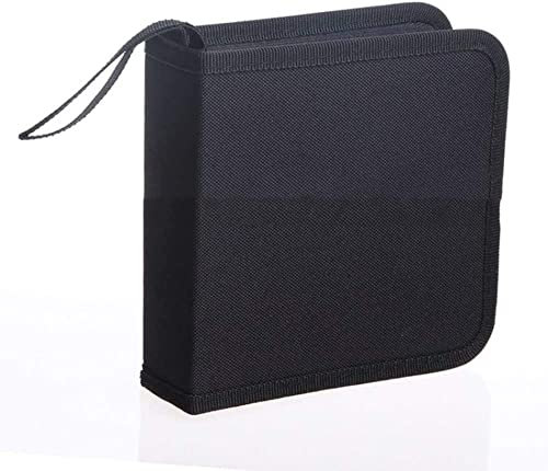 Losuya 40 Stück CD DVD Discs Aufbewahrungstasche mit Reißverschluss Oxford Handtaschen (Black)