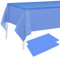 PLULON 2-teilige Blaue Tischdecke aus Kunststoff, 137 x 274 cm, rechteckige Tischdecke für Baby Dusche Party Zubehör Hochzeit, Geburtstag, Kinder, Party, Zuhause, Tischdekoration