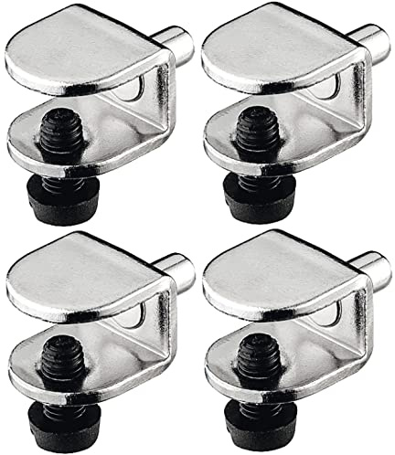 cyclingcolors 4x Bodenträger 5mm mit schraube für Glasböden 8mm-9mm stahl Regal Halterung Träger Regalbodenträger Regalstifte möbel zubehör