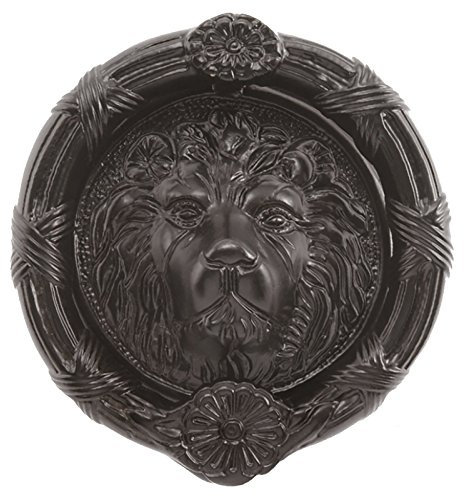 UAP 6 Black Iron Lion's Head Door Knocker - Traditional Front Door Hardware with Powder Coated Finish & Mounting Kit - Victorian Style Home Decor for Wardrobe & Entrance Doors (Black, 145mm)