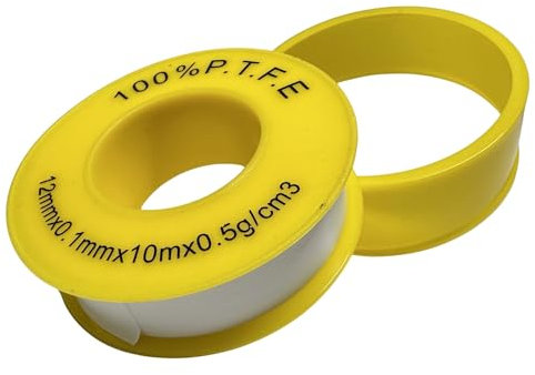 Generisch Teflonband 100% PTFE 12mm x 0,1mm x 10m x 0,5g/cm³ - Hochwertiges Dichtungsband für zuverlässige Abdichtung in Haushalt, Industrie & Handwerk. (1)