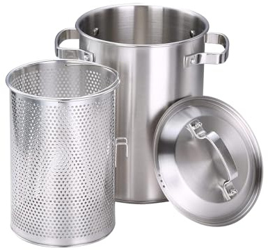 Stainless Steel Fry Pot 4L Asparagus Pot with Strainer Basket and Lid - Multipurpose Deep Frying Pan Fish Fryer Vegetable Steamer Cooker for Pasta, Spaghetti, Boiled Eggs, Shrimp