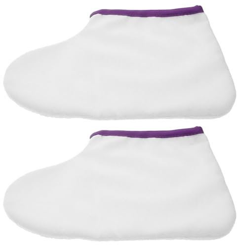 Lurrose 1 Paar Paraffin Paraffinwachs Socken Fußmaske Fußpflege Füsslinge Feuchtigkeitsspendende Socken Paraffinbad für Hände Füße Wärmetherapie Spa Behandlung Bräunungshandschuh Fußabdeckung