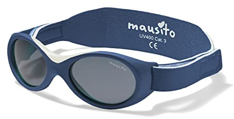 Mausito gafas de sol para bebés niño 0-18 meses | FLEXIBLES gafas de sol infantiles con correa ajustable | 100% PROTECCIÓN UV y Cat. 3| sin BPA | Diseño europeo creado para niños