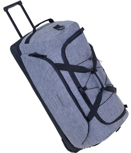 Elephant Trolley Reisetrolley Reisetasche Travel Trolley Cruiser 100-135 Liter Dehnfalte Wäsche Schuhfach flach verstaubar Reise Tasche (Hellgrau-Schwarz 13031)