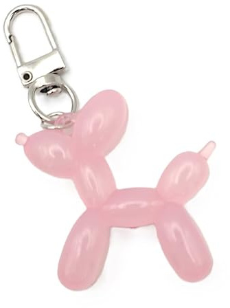 4Trails Cute Kawaii Cartoon Balloon Dog Keychain keyring Jelly - Perfect for Bags, Backpacks, and Keys lucky (Pink)