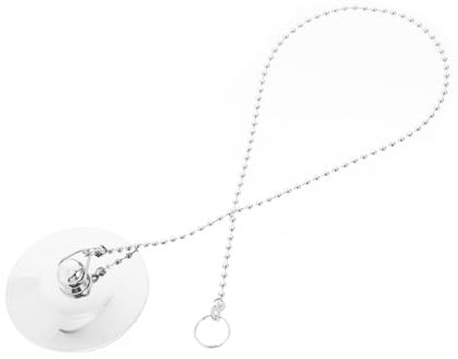 MAGICLULU Tapón De Bañera De Acero Inoxidable con Base De Goma Antideslizante, Cadena De Retención Resistente, Compatible con Fregaderos y Lavabos, Accesorio para Baño y Cocina