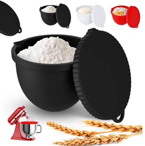 Upgraded Silicone Liners for Tilt-Head 5 Qt KitchenAid Mixers, Silicone Bowl Insert,Replacement Mixer Bowls No Longer Needed,Mixers Bowl Liners for Baking and Cooking (Black 1Set)