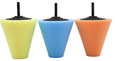 JECOMPRIS 3 spugnetta lucidante kit per ceretta spazzola per ruote auto artefatto kit di dettagli per auto spugna cera spugne lucidanti lucidatrice a tampone del tampone Orange