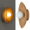 Alpinaluz Wandleuchte Chloé – Design Wabi Sabi mit Holzsockel in Schalenform Ø29 cm und blickdichter Glasballon – Sockel G9 – dekorative Beleuchtung für Schlafzimmer, Wohnzimmer oder Flur