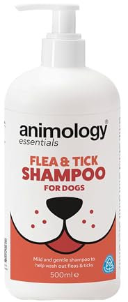 Animology Essentials Flea and Tick Dog Shampoo 500ml, Tea Tree and Neem Infused Coat Cleanser for All Breeds