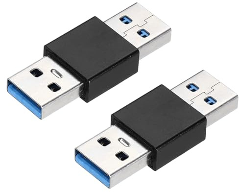 QUARKZMAN 2 stycken USB hane till hane, USB 3.0 koppling hane converter för telefon laptop bil svart