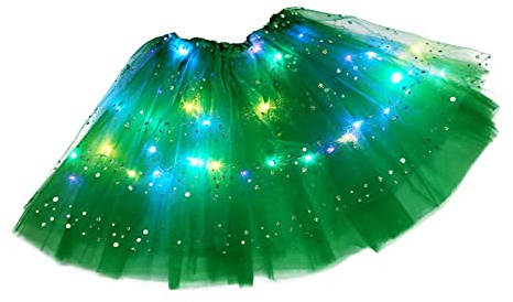 Jupe Tulle Femme LED Tutu Orange Jupe Tutu LED Femme pour Adulte Filles Costume pour Parti Ballet Danse Fancy Dress Noël Nouvel an Carnaval