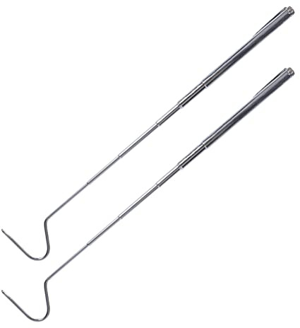 HINTRMENT Set 2 Pezzi Ganci Telescopici per Serpenti in Acciaio Inossidabile 71cm Manico Antiscivolo per Cattura Rettili e Uso in Natura