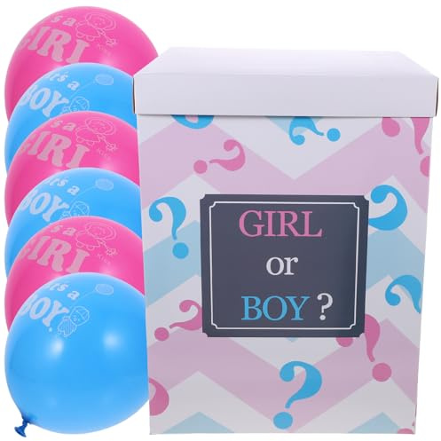 EXAOMBLE Scatola Shower Rivelatrice Palloncini per Gender Reveal, Decorazione in Carta per Party di Nascita, Set per Shower