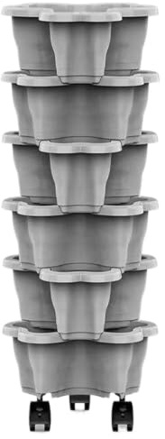 Whrcy Giardino Verticale,6 Livelli Torre Per Fragole A Strati Con Ruote Impilabile,Torre Da Coltivazione Per Fragole E Piante,per Giardinaggio Outdoor Su Balcone Cortile Patio Coltivare Fiori Ortaggi