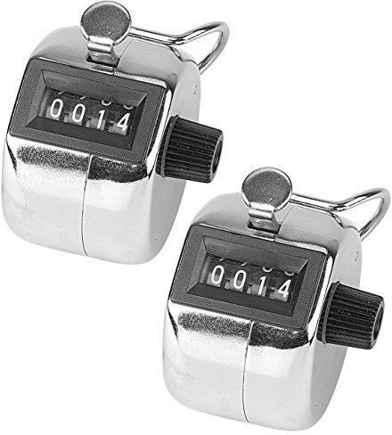 infactory Personenzähler: Handzähler aus Metall, 2er-Pack (Klickzähler, Klicker)