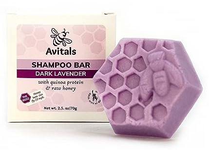 Avital's Apiaries Dark Lavender: Lavender & Patchouli Shampoo Bar with Quinoa Protein & Raw Honey