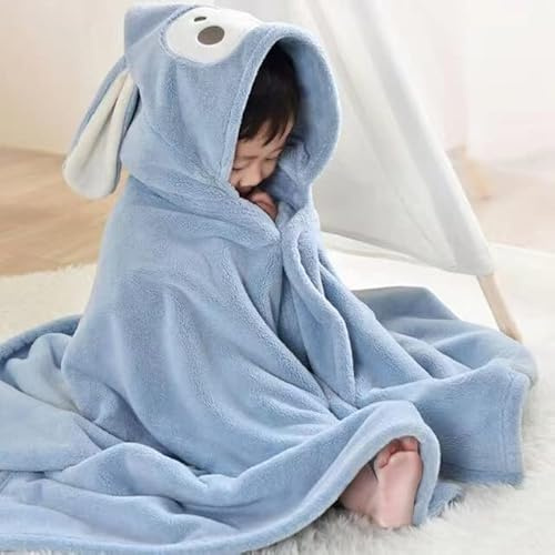 Humra London Premium Hooded Towels For Kids Childrens Beach Swimming Bath Towels with Hood Hooded Towel Kids Ultra Soft and Extra Large for Girls Boys Children 28x55 inch BLUE