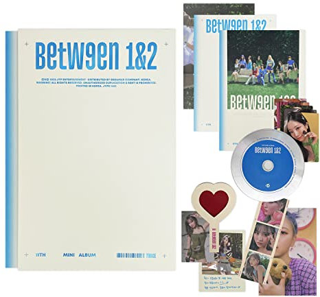TWICE - [BETWEEN 1&2] (Pathfinder Ver.) Photobook + CD-R + BOX + Polaroid + Postcard + Sticker + Message Photocard + Heart Glass + Folded Poster + Photocard + Photocard Set + 2 Pin Badges