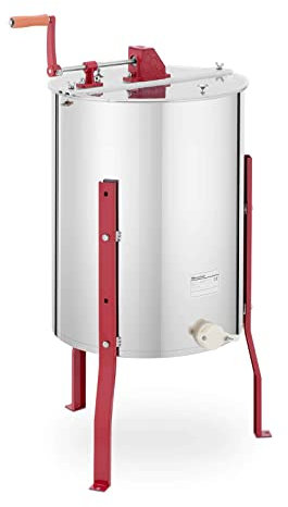 Wiesenfield WIE-BK-61 - Centrifuga per miele diagonale, con 4 favi a nido d'ape, centrifuga per miele in acciaio inox, centrifuga per miele manuale