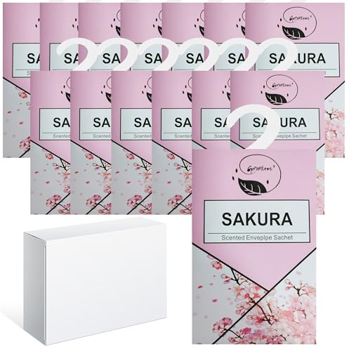 14PCS Sachet Parfumé Armoire Sent Bon Maison, Sachet Armoire Parfumé, Sachets Lavande Placards Parfum Voiture, Parfum d Ambiance Maison Parfum d'intérieur, Desodorisant Vetement Armoire (Sakura)