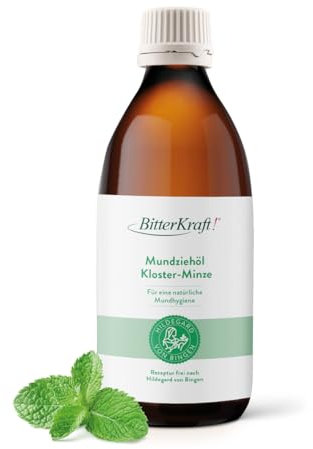 BitterKraft! Huile buccale | 200 ml | Huile buccale d'après Hildegard von Bingen | Soin buccal naturel selon la recette traditionnelle | Huile buccale | Végétalien (200 ml, menthe du monastère)
