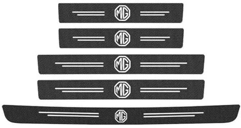 EIWXEFQT 5Pcs Car Door Sill Protector Strips for MG3 MG4 EV MG5 MG6 MG HS, Car Door Sill Scuff Plate Kick Plates Automobile