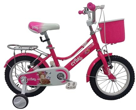 Kids Neon Green Bike for Boys Girl Bicycle for kids age 6-8 Years with Stabilisers, Bell, Reflector, Adjustable Seat & Handlebar and basket