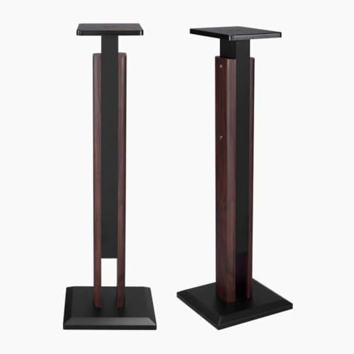 Lautsprecherständer 65-85cm höhenverstellbar, Boxenständer Holz für Satelliten Regallautsprecher von 4 bis 10 Zoll, 20kg Tragkraf, 2er-Set