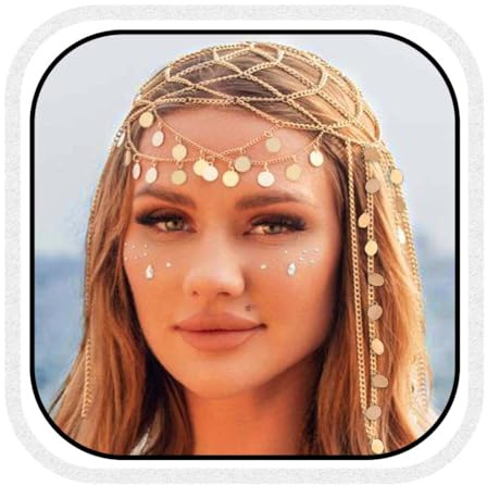 Unicra Diadema con lentejuelas doradas con borla para mujer (dorado, talla única)