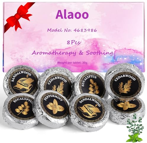 Alaoo Bombe da Doccia, 8 Bombe da Doccia Aromaterapia, Con Oli Essenziali Naturali, Relax e Benessere, Regalo perfetto per Natale, San Valentino e Festa della Mamma(B)