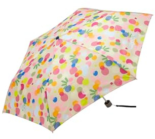 ergobag Regenschirm Kinderschirm für die Schultasche, ultraleicht und klein mit Tasche, reflektierend windfest Flower PowBär - Beige