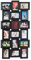 Relaxdays Bilderrahmen Collagen, 18 Bilder, 10x15, Hoch- & Querformat, antik, Wand Fotocollage HxB 104 x 54 cm, schwarz