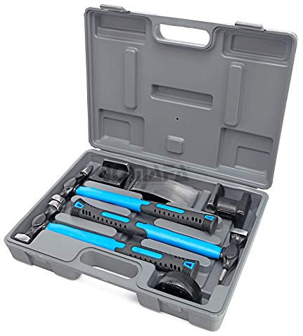 Juego De Martillos Y Tases Para Chapistas Mango De Fibra