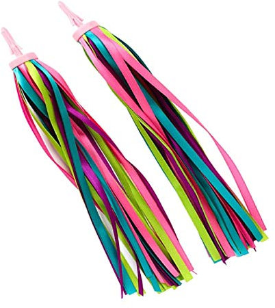 Peakpet 1 Paar Fahrrad Lenker Streamer Lenkerfransen Fahrradlenker Quasten Kinder Roller Streamer Bändchen Luftschlangen Bike Dekoration (Farbe 1)