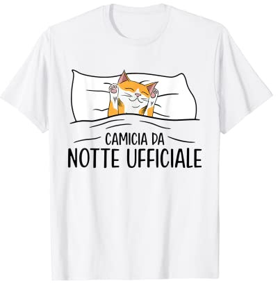 Divertente Gatto Pigiama Camicia Da Notte Maglietta
